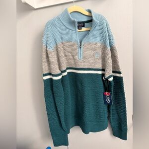 Chaps Boy’s Blue and Gray Zip-Up Sweater